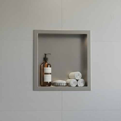 Niche murale de douche, étagère encastrable douche acier Inox Brossé - 30x30cm 03-NICHE Niche murale de douche, étagère encastrable douche acier Inox Brossé - 30x30cm 03-NICHE