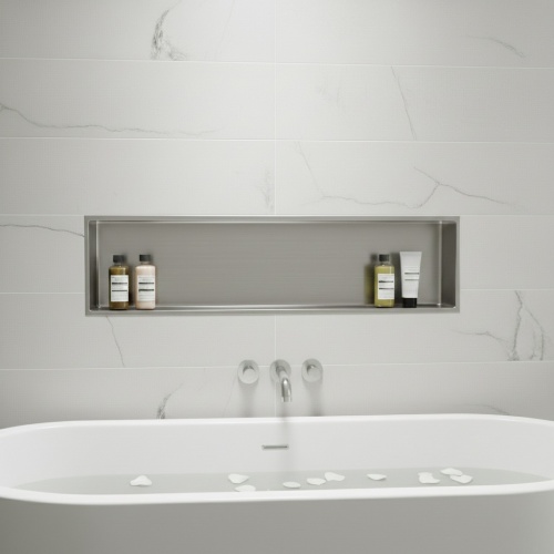 Niche murale de douche, étagère encastrable douche acier Inox Brossé - 30x90cm 03-NICHE Niche murale de douche, étagère encastrable douche acier Inox Brossé - 30x90cm 03-NICHE