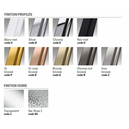 Paroi de douche d'angle coulissante RIGA 2P+F - Or brossé - 99cm - Droite Finition RIGA