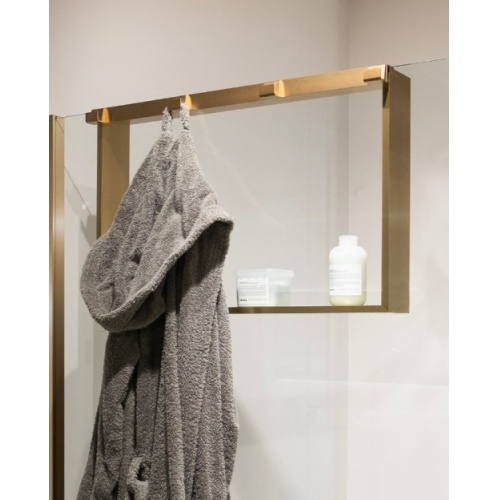 Étagère et crochet FRAME pour paroi de douche - Or Brossé