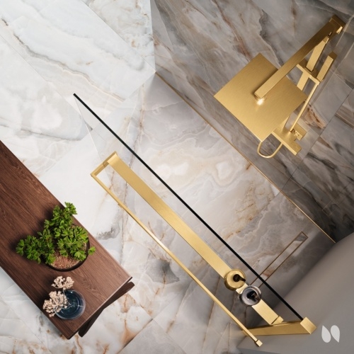 Kit FRAME HD Porte-serviettes + Tablette - Version Gauche - 130 à 180 cm - Or brossé Frame Or_3 Kit FRAME HD Porte-serviettes + Tablette - Version Gauche - 130 à 180 cm - Or brossé Frame Or_3