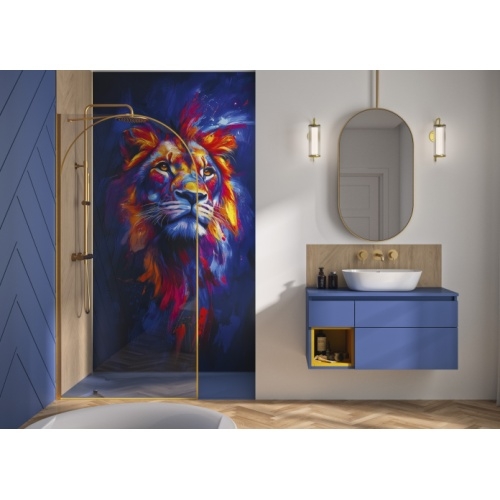 Paroi de douche SOLO ARKADE Or Brossé - 90cm - Gauche