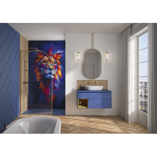 Paroi de douche SOLO ARKADE Or Brossé - 90cm - Gauche solo-arkade-or-brosse-gauche-photo-in-situ