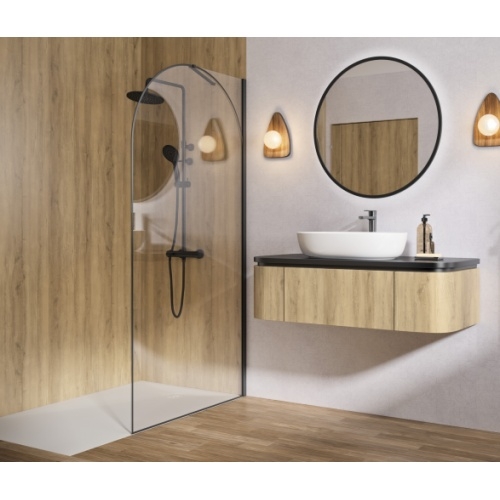 Paroi de douche SOLO ARKADE Noir mat - 90cm - Droite