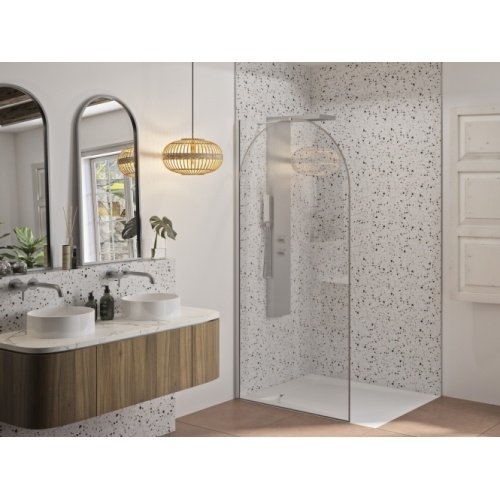 Paroi de douche SOLO ARKADE Inox Brossé - 90cm - Gauche