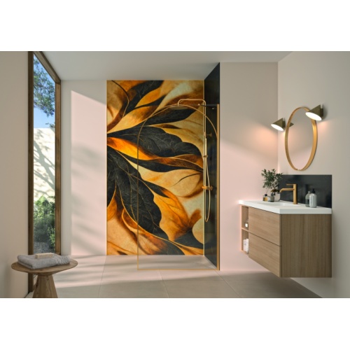 Paroi de douche SOLO ARKADE Or Brossé - 90cm - Droite Solo Arkade droite
