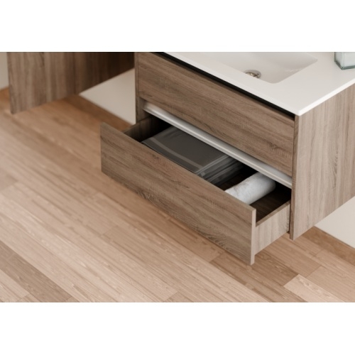 Meuble vasque JUPITER 3.0 Bois Foncé 80 cm - SANS miroir Jupiter 80 - Tiroir - Bois fonce