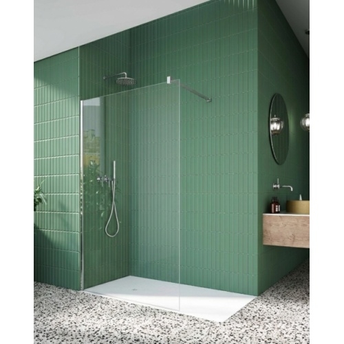 Paroi de douche fixe OT2000 Transparent 8mm - Chromé - 120cm*