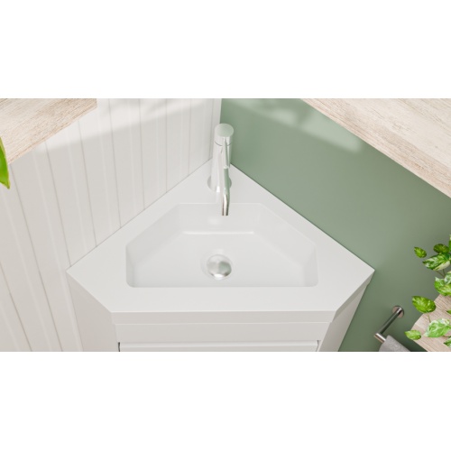 Meuble lave-mains d'angle ANGLEO Blanc Brillant ANGLEO_BLANC_VASQUE