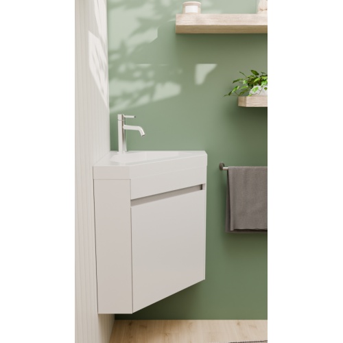 Meuble lave-mains d'angle ANGLEO Blanc Brillant ANGLEO_BLANC_VERTICAL