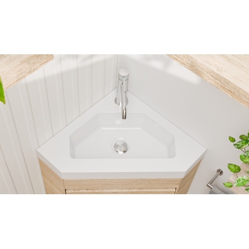 Meuble lave-mains d'angle ANGLEO Bois Clair ANGLEO_BOIS CLAIR_VASQUE