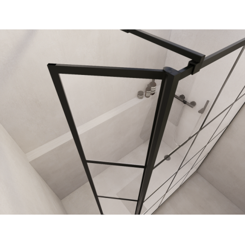Paroi de douche LOFT BLACK 80 cm + Volet pivotant LOFT battant détail 2