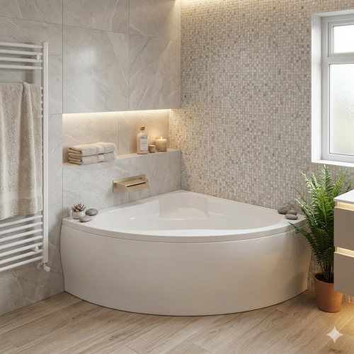 Pack baignoire d'angle VENUS 140x140 avec tablier