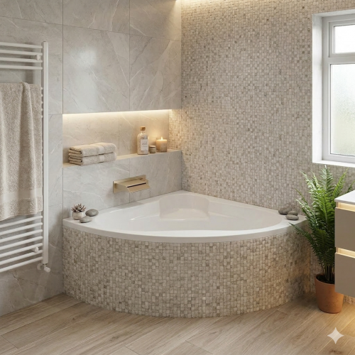 Baignoire d'angle 140x140 Venus sans tablier