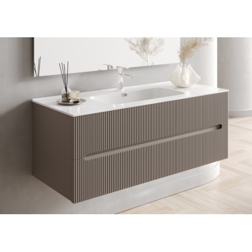 Meuble simple vasque CIRCE 120cm Sable Mat- Sans miroir