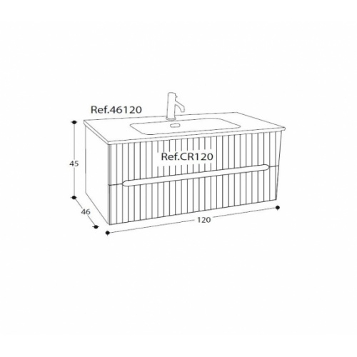 Meuble simple vasque CIRCE 120cm Sable Mat- Sans miroir CIRCE Meuble simple vasque CIRCE 120cm Sable Mat- Sans miroir CIRCE