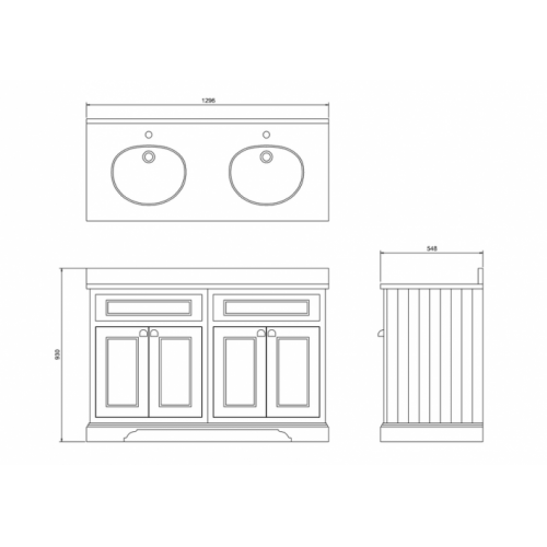 Meuble double vasque rétro Freestanding 130cm FC9_FT2B_1