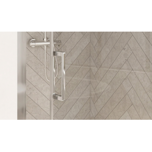 Paroi coulissante SMART DESIGN C sans seuil Chromé - Gauche - 90 cm Smart Design Poignée Chrome