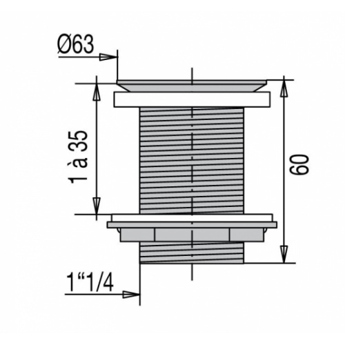 Bonde à écoulement libre pour lavabo, grille laiton chromé 121500 000 00_1