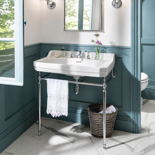 Vasque rectangulaire et console Edouardien BURLINGTON 80 cm