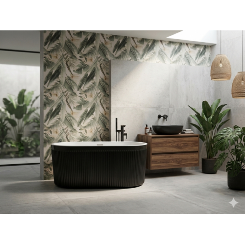 Baignoire acrylique ilot ILOA Black 80x170cm - Noir brillant