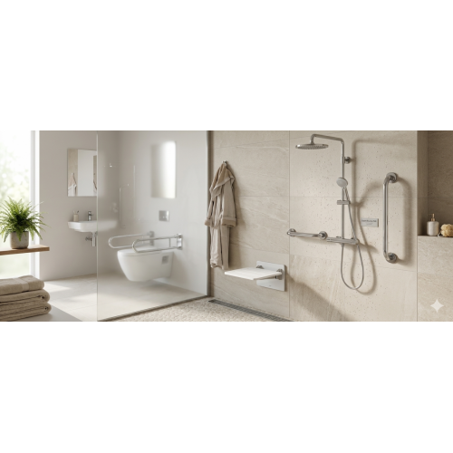 Barre d'appui droite Inox poli brillant 400mm adaptée PMR et Séniors* Barre d'appui
