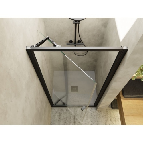 Paroi de douche 1 panneau pivot-coulissante SERENA SE-310 Noir - 650-690mm