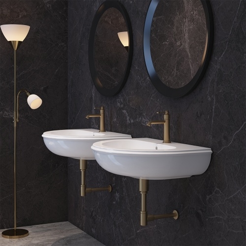 Vasque suspendue CHARME monotrou L70cm Blanc brillant