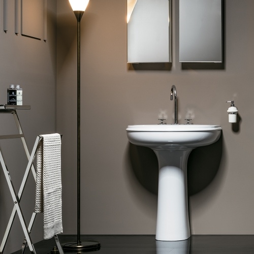 Vasque suspendue CHARME 3 trous L70cm Blanc brillant