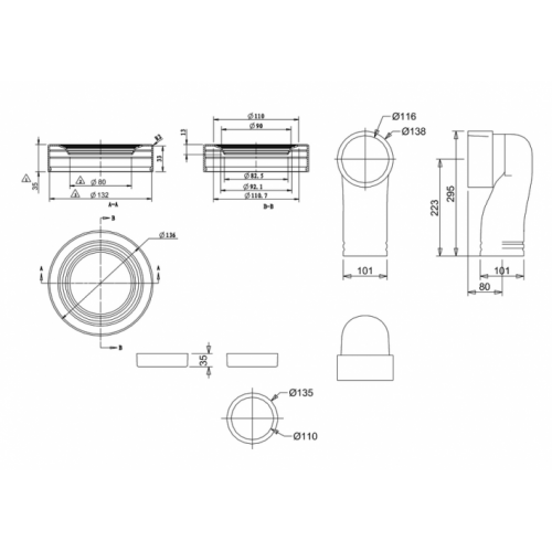 Siphon céramique BURLINGTON C26_LD