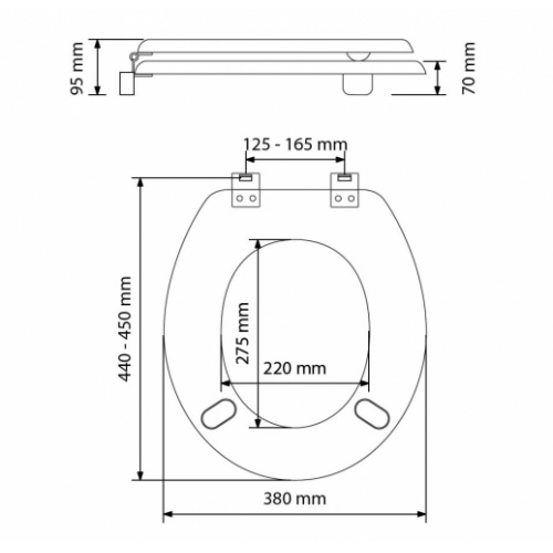 Abattant réhaussé Tradition 70mm pour personne à mobilité réduite 7TD00017606 Schéma Abattant réhaussé Tradition 70mm pour personne à mobilité réduite 7TD00017606 Schéma