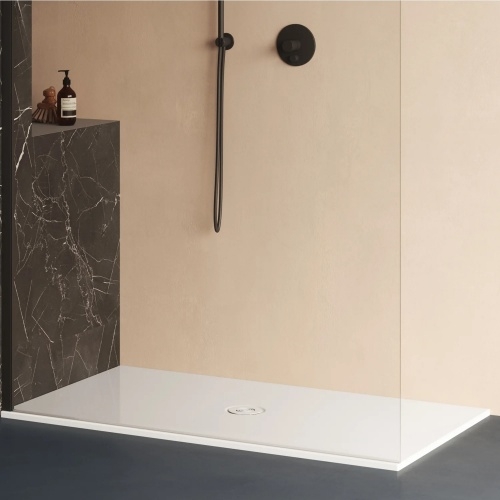 Receveur en céramique recoupable sur mesure Blanc Mat 90x80cm SOLODUE-Azzurra-Ceramica-1
