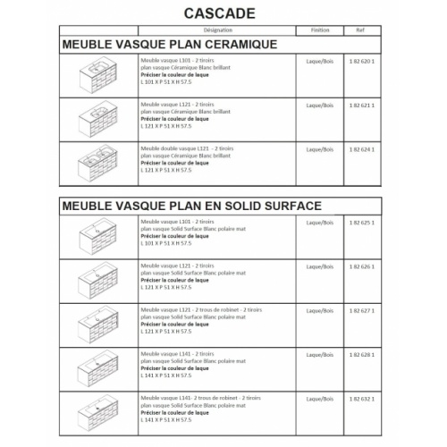 Meuble ondulé Chêne naturel et Anthracite 120 CASCADE - Plan Solid Surface Gamme CASCADE Meuble ondulé Chêne naturel et Anthracite 120 CASCADE - Plan Solid Surface Gamme CASCADE