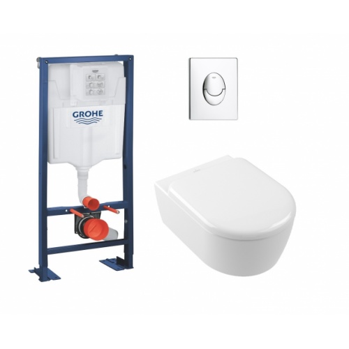 Pack WC Grohe Rapid SL + Cuvette Skyla TwistFlush + Plaque Blanche