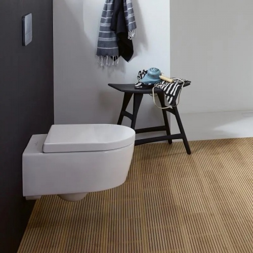 Pack WC Geberit UP320 + Cuvette AVENTO Villeroy & Boch + Plaque Chromé Brillant** 5656HRR1