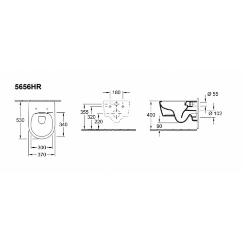 Pack WC Geberit UP320 + Cuvette AVENTO Villeroy & Boch + Plaque Chromé Brillant** 5656HRR1_8