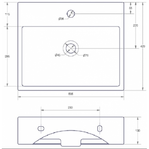Vasque à poser céramique QUARELLO - VC35009 COTES VC35009