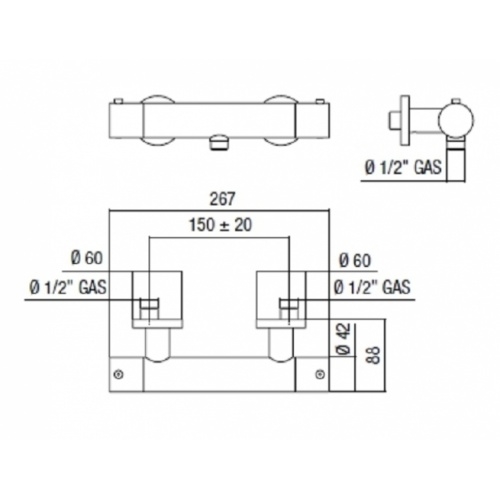 Mitigeur douche thermostatique chromé PLUS 