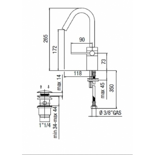 Mitigeur lavabo chromé CUBE 