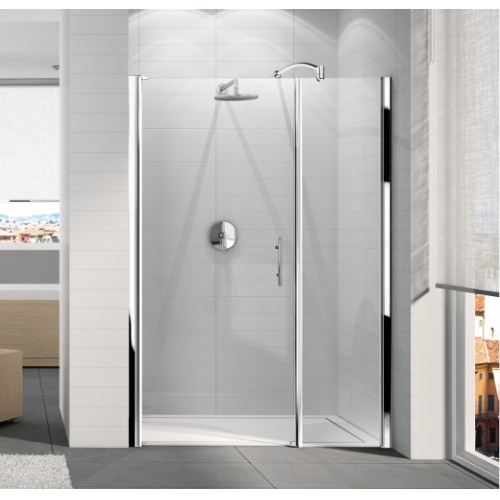Porte de douche Young G+F en alignement 96 à 102 transparent Chromé