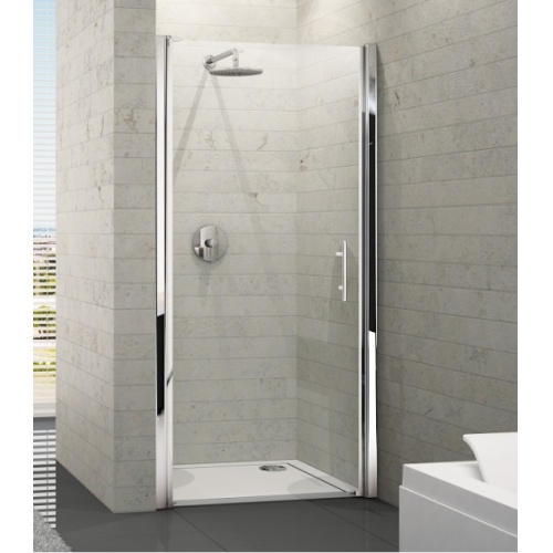 Porte de douche pivotante Young 1B 90 à 96 Satin Silver