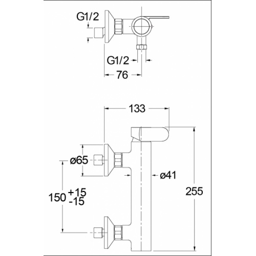 Mitigeur Douche ROUND RN40151 Rn40151 cote