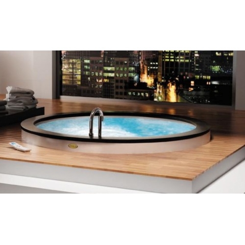 Baignoire balnéo NOVA WOOD Ø 180cm Wengé à encastrer avec Aquasystem JACUZZI Auraronde bd3 Baignoire balnéo NOVA WOOD Ø 180cm Wengé à encastrer avec Aquasystem JACUZZI Auraronde bd3