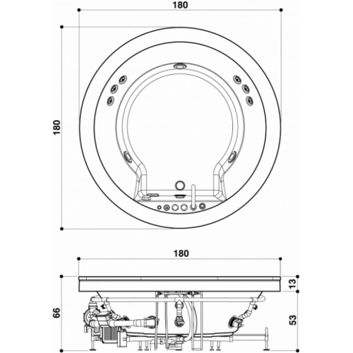 Baignoire balnéo NOVA WOOD Ø 180cm Wengé à encastrer avec Aquasystem JACUZZI Auraronde 2 Baignoire balnéo NOVA WOOD Ø 180cm Wengé à encastrer avec Aquasystem JACUZZI Auraronde 2