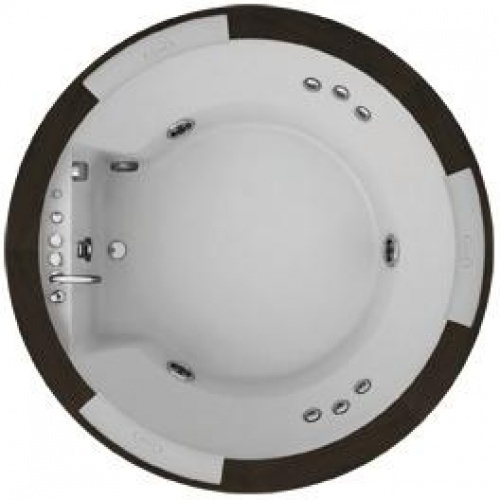 Baignoire balnéo NOVA WOOD Ø 180cm Wengé à encastrer avec Aquasystem JACUZZI Auraronde dessus bd2 Baignoire balnéo NOVA WOOD Ø 180cm Wengé à encastrer avec Aquasystem JACUZZI Auraronde dessus bd2