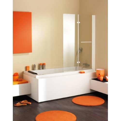 Ecran de baignoire 2 panneaux relevables Blanc 97x140cm Odessa Ecran de baignoire 2 panneaux relevables Blanc 97x140cm Odessa