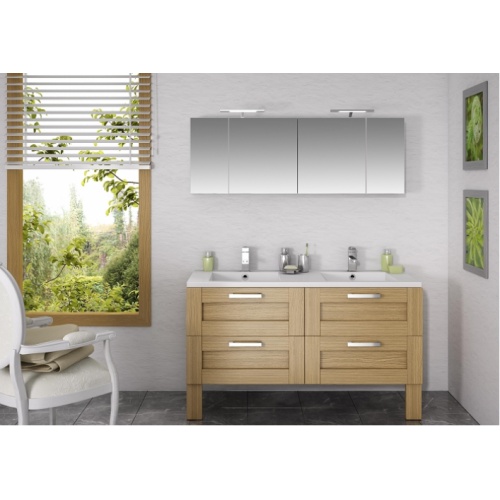 Meuble double vasque 140 cm COSY Baltique Naturel Copie de cosy naturel 140