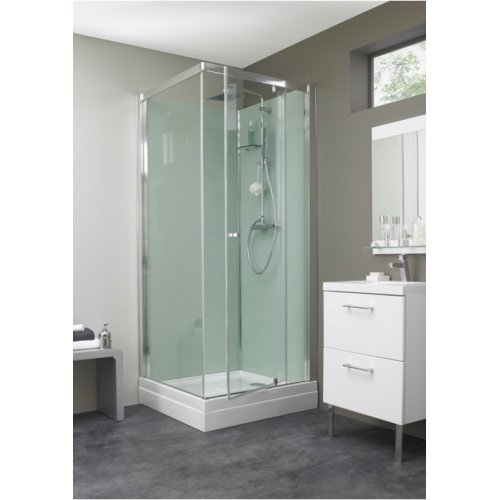 Cabine de douche EDEN Carré porte pivotante 80x80