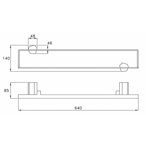 Porte serviette 640mm STELLA 602 64 cote