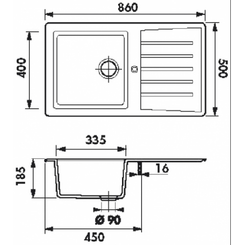 Évier de cuisine Slave 1 cuve - Noir COTES EV 275 Évier de cuisine Slave 1 cuve - Noir COTES EV 275